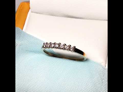 Yellow gold diamond eternity ring claw setting 19 points