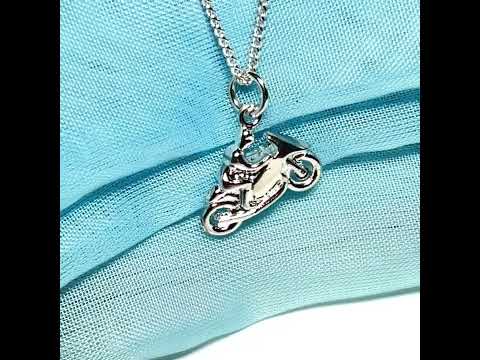 TT Racing Motorbike Necklace Sterling Silver with chain