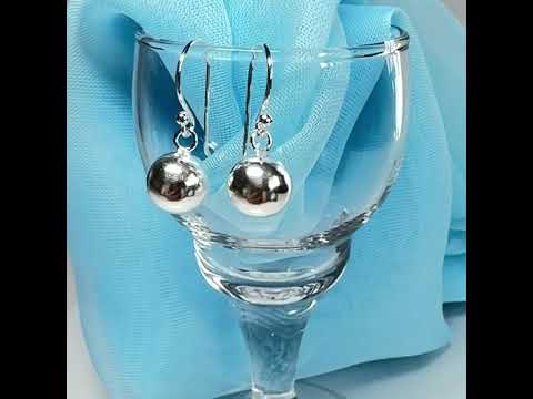 Sterling silver ball shaped drop earrings