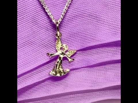 Small Angel Charm Sterling Silver Necklace Pendant