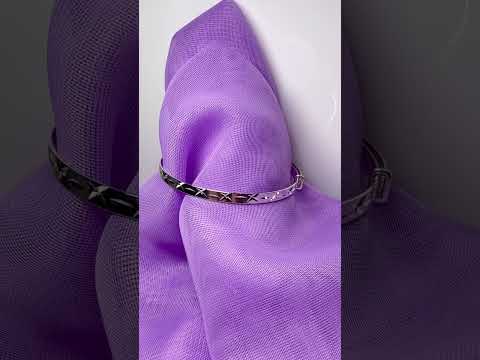 Silver Diamond Cut Kiss Large Expanding Bangle