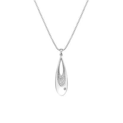 Quest Teardrop Pendant Sterling Silver Necklace DP785