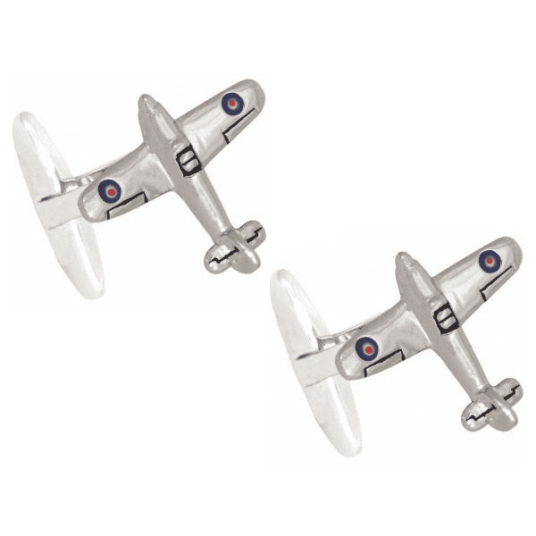 RAF hurricane aircraft plane cufflinks silver plated