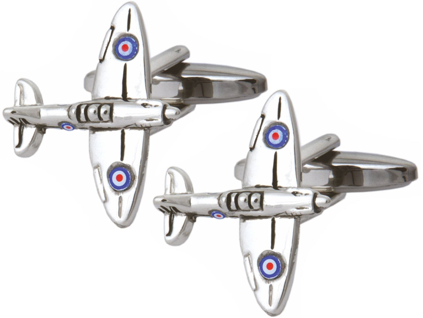RAF spitfire aircraft plane cufflinks silver plated