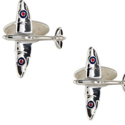 RAF spitfire aircraft plane cufflinks sterling silver