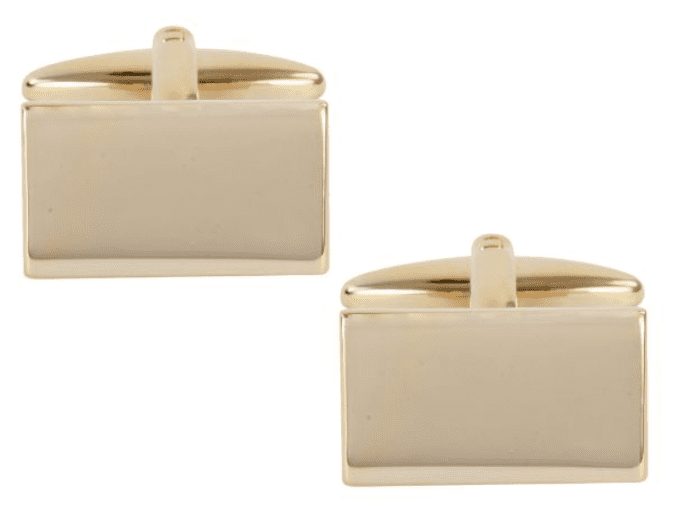 Rectangle plain polished cufflinks gold plated
