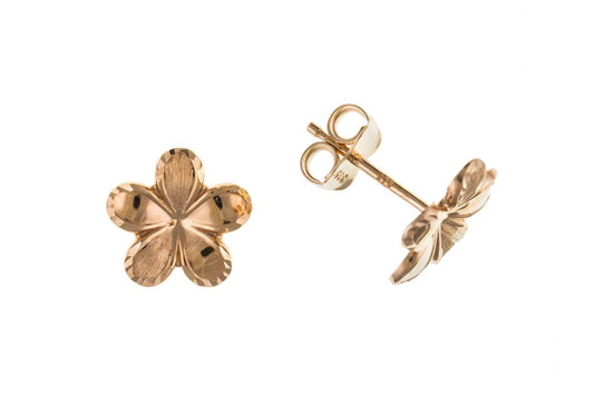 Rose Gold Flower Stud Earrings