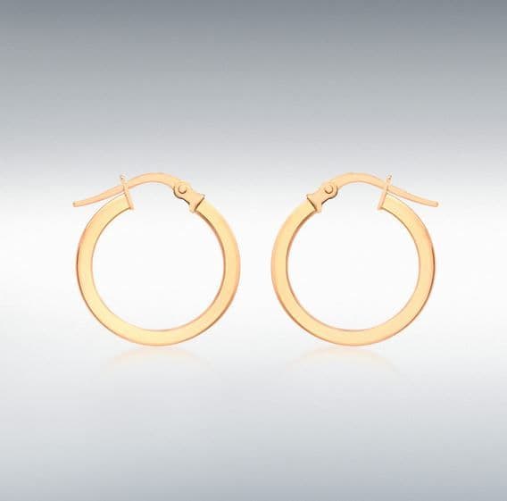Rose Gold Plain hoop Earrings 16 mm