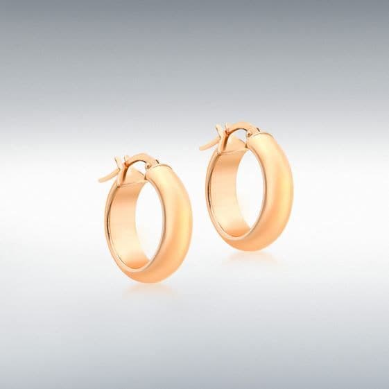 Round Plain Rose Gold Hoop Earrings 17 mm