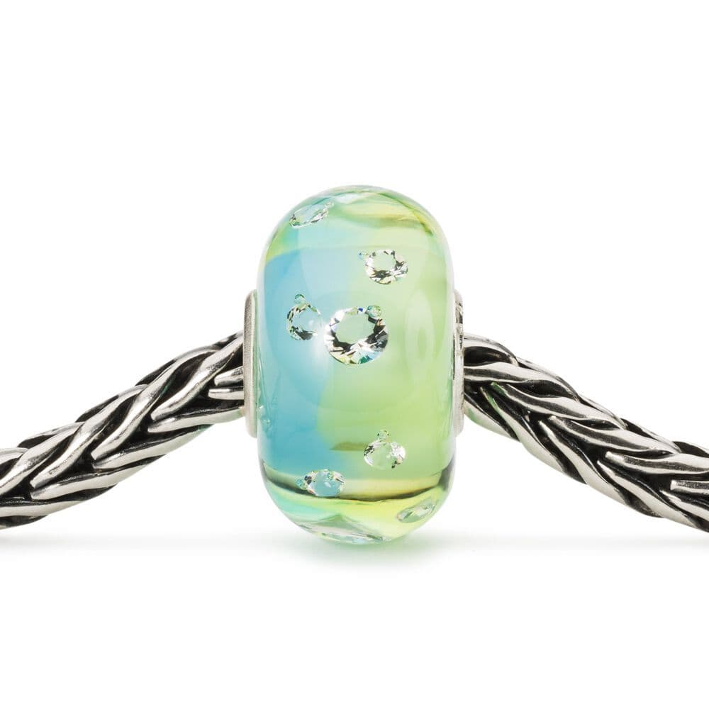 Shades Of Sparkle Lagoon Green Trollbeads Glass Bead Limited Edition TGLBE-00210