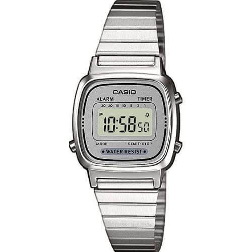 Small Digital Casio Watch Stainless Steel Unisex LA670WEA-7EF