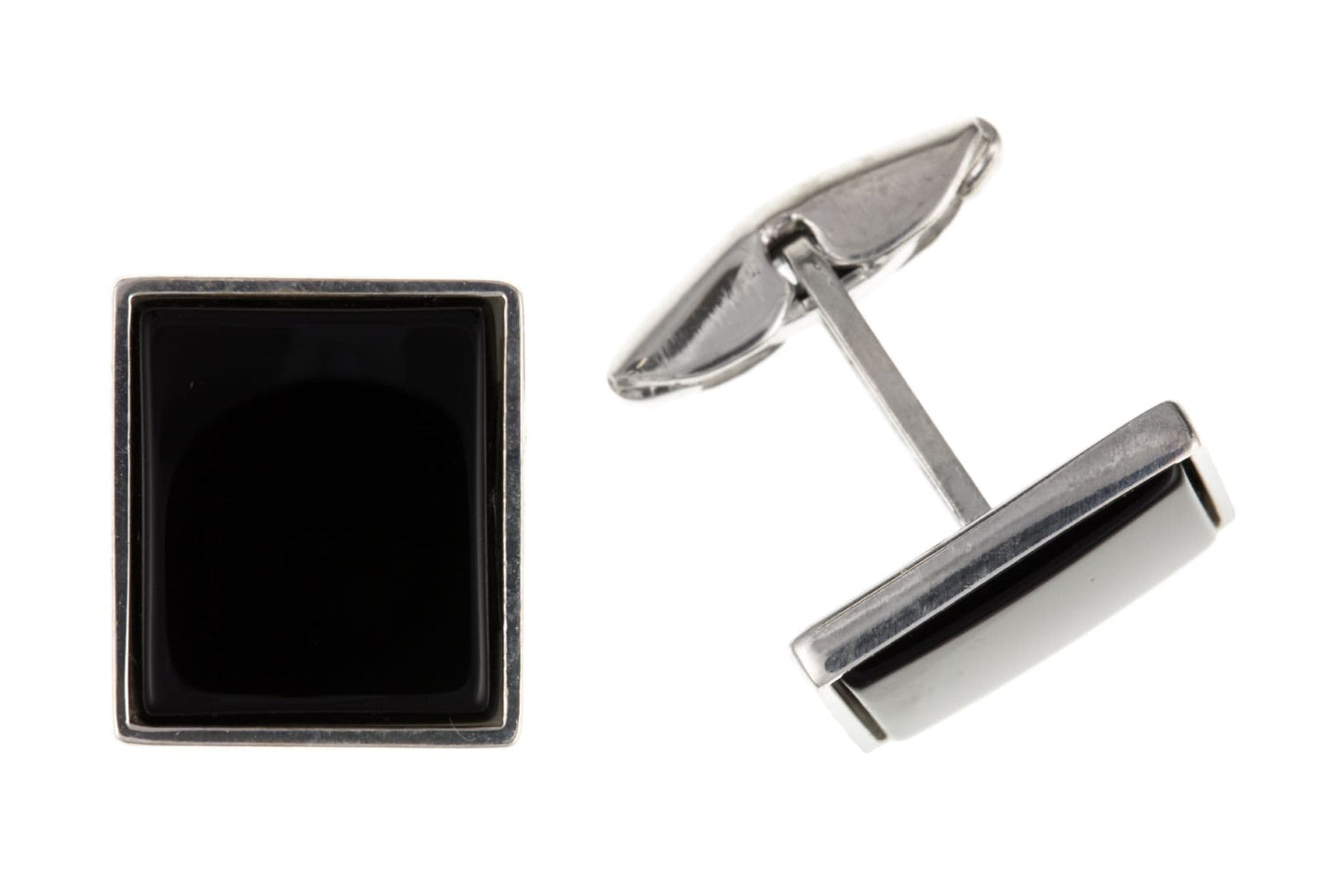 Square onyx sterling silver cufflinks