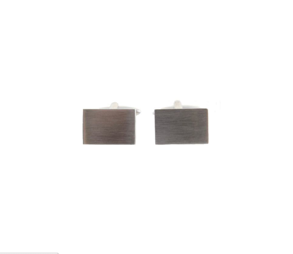 Stainless steel brushed finish rectangle shaped cufflinks