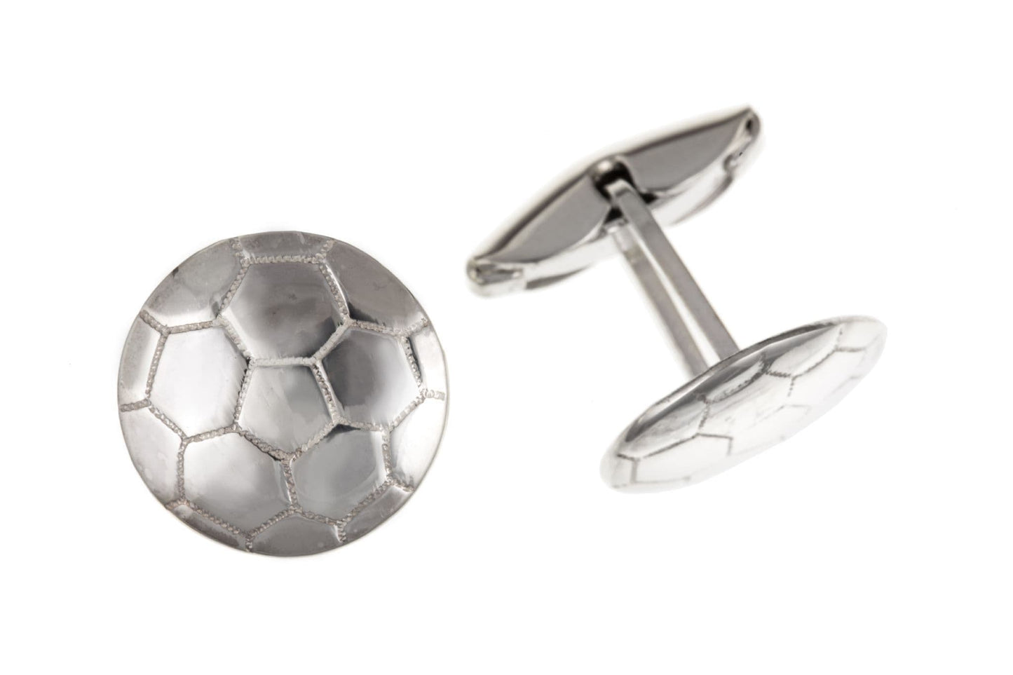 Sterling silver football cufflinks