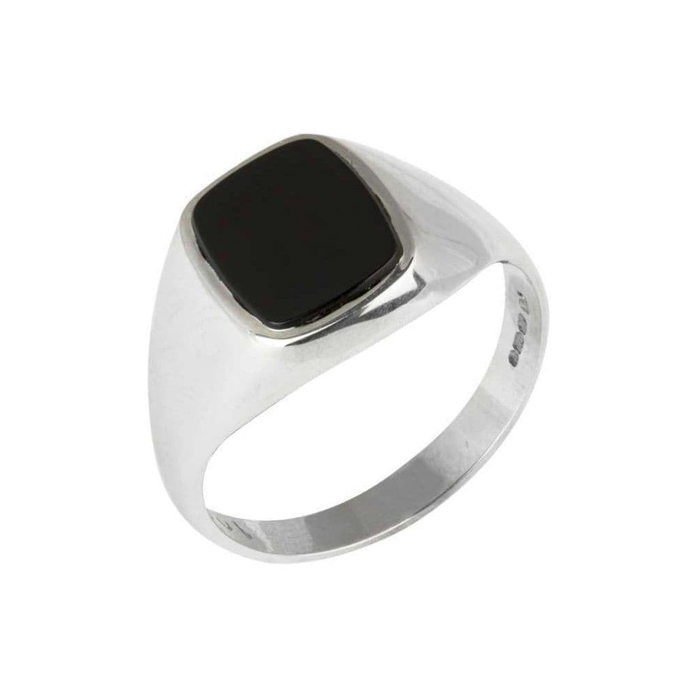 Sterling silver men’s cushion shaped black onyx signet ring – Sarah ...