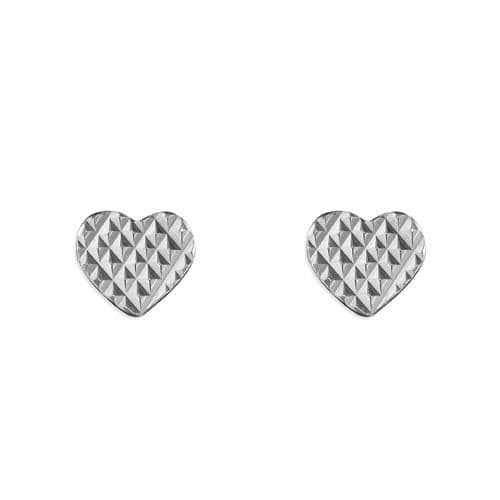 Sterling Silver Heart Shaped Stud Earrings