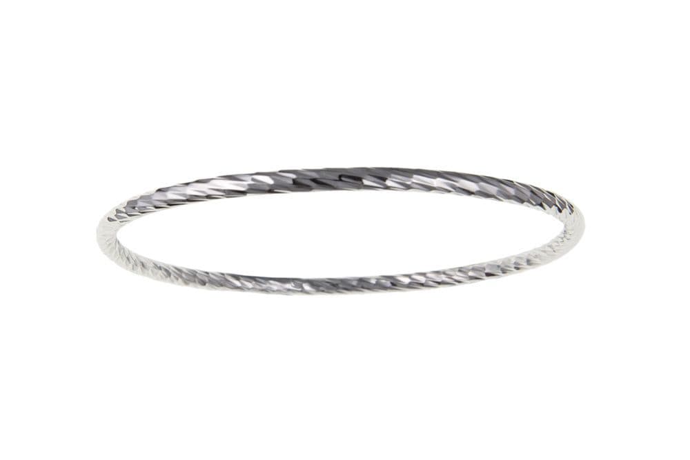 Sterling Silver Ladies Diamond Cut Slave Bangle