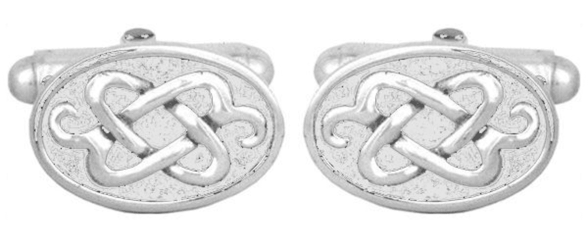 Sterling silver oval celtic design cufflinks T bar fitting