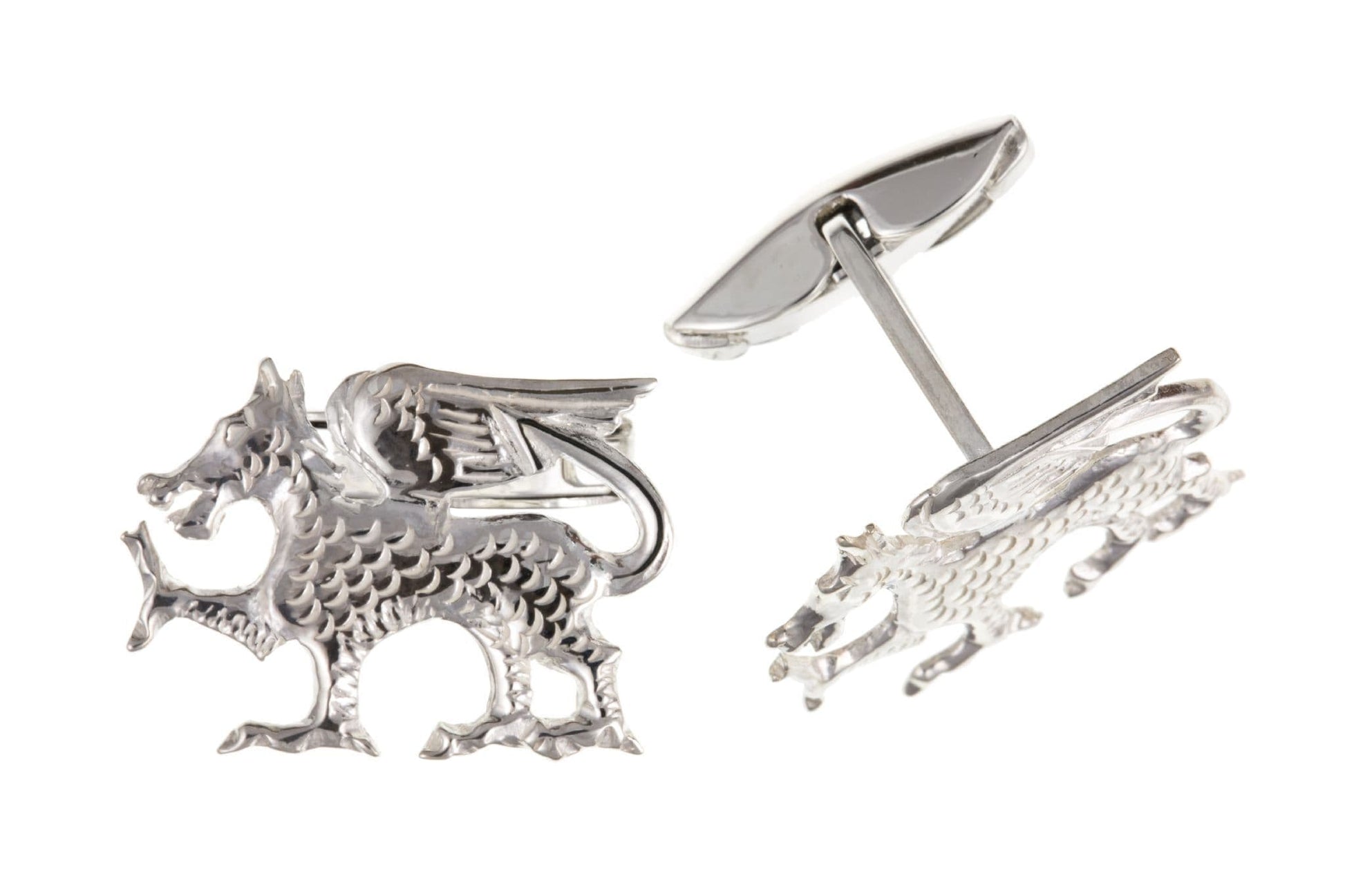 Sterling silver welsh dragon cufflinks