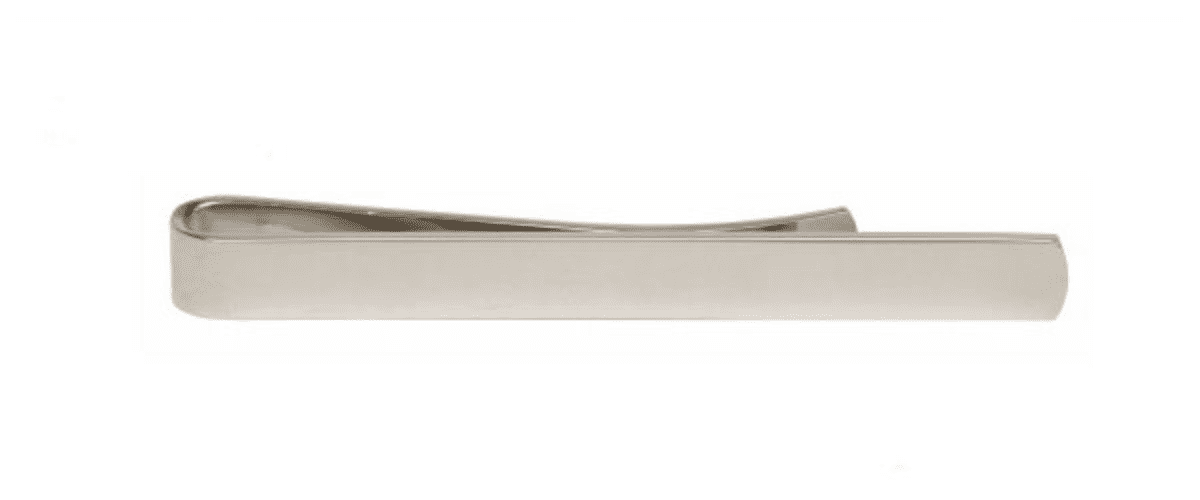 Tie Bar Silver Plated Plain Polished Tie Slide Clip