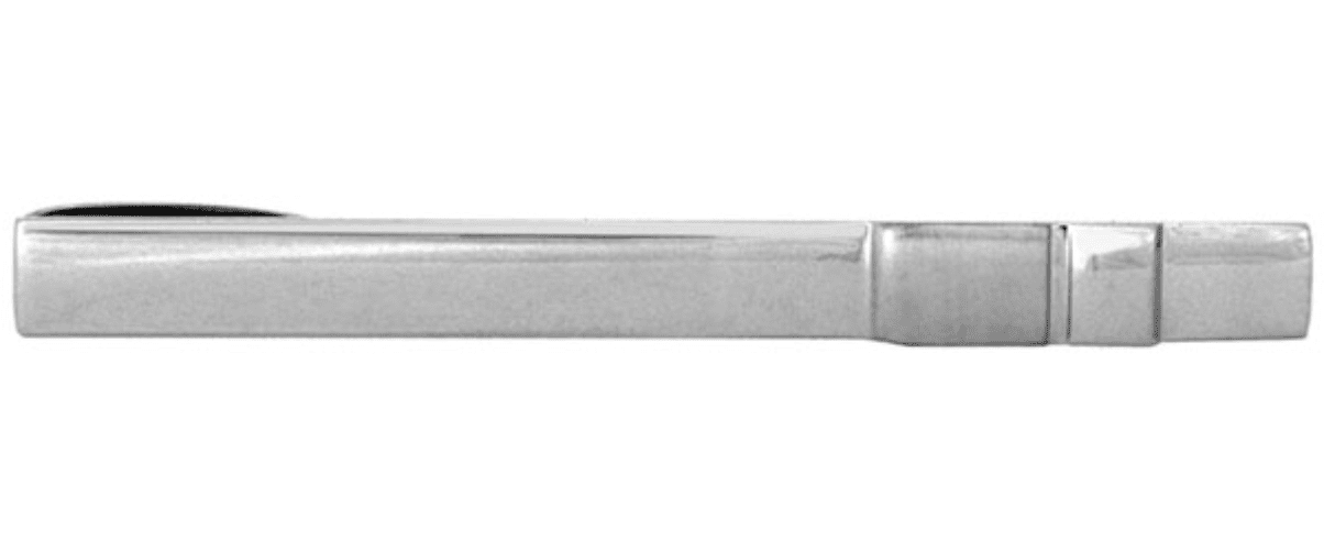 Tie Bar Silver Plated Plain Shiny And Brushed End Tie Slide Clip