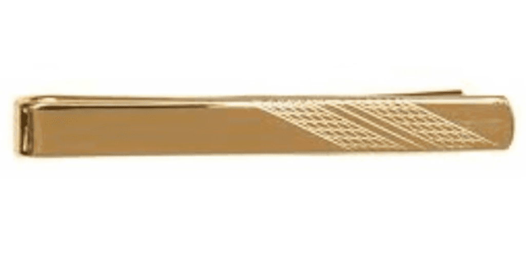Tie Clip Bar Gold Plated Striped Patterned