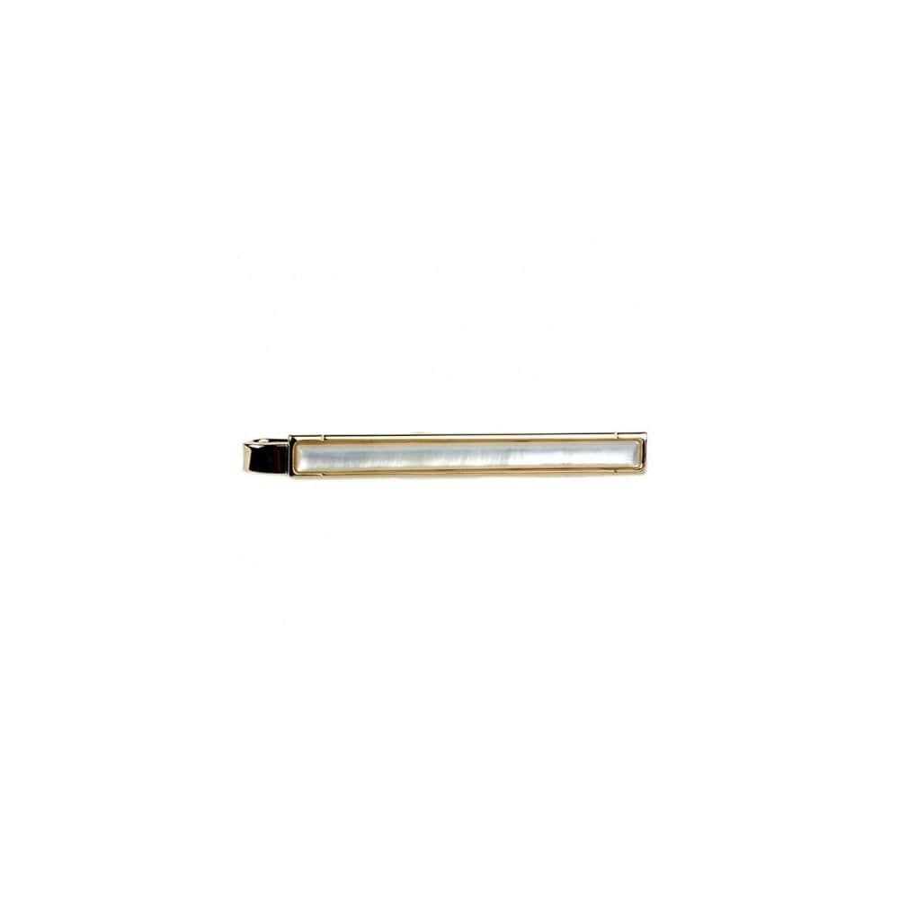 Tie Clip Bar Mother Of Pearl Gold Plated