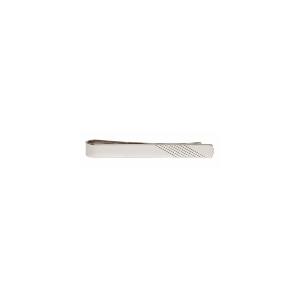 Tie Clip Bar Silver Plated Striped