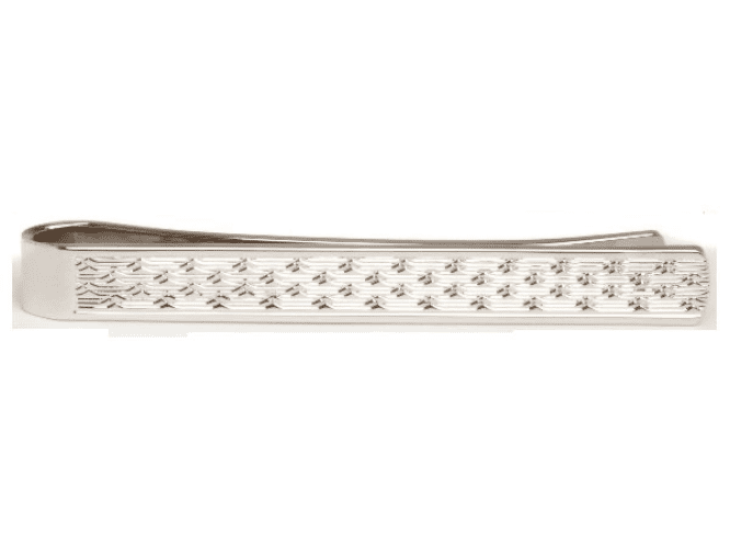 Tie Clip Bar Sterling Silver Patterned