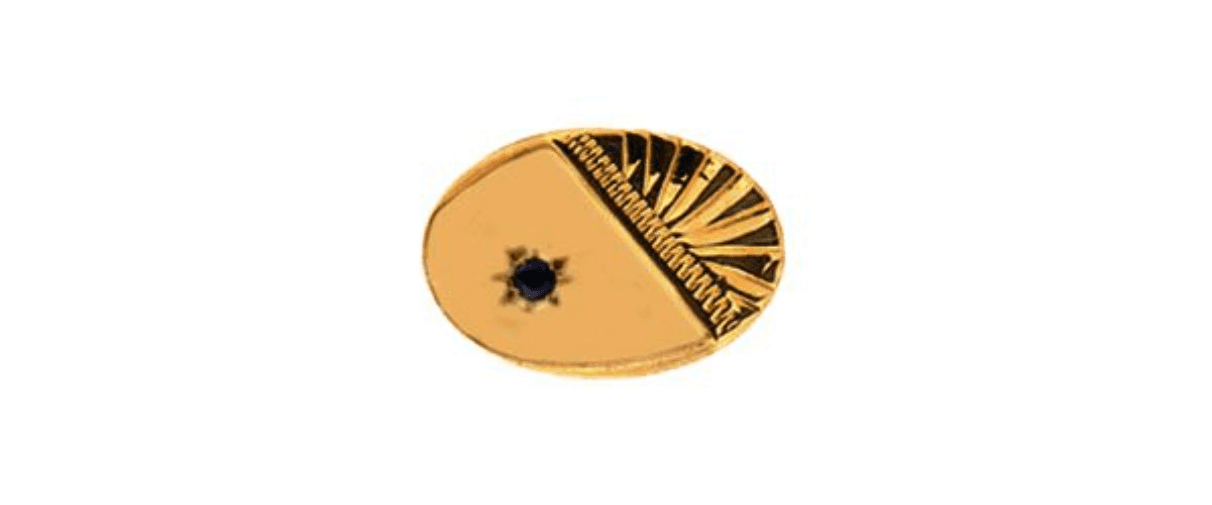 Tie Pin 9 Carat Gold Sapphire Set Oval Tie Tac
