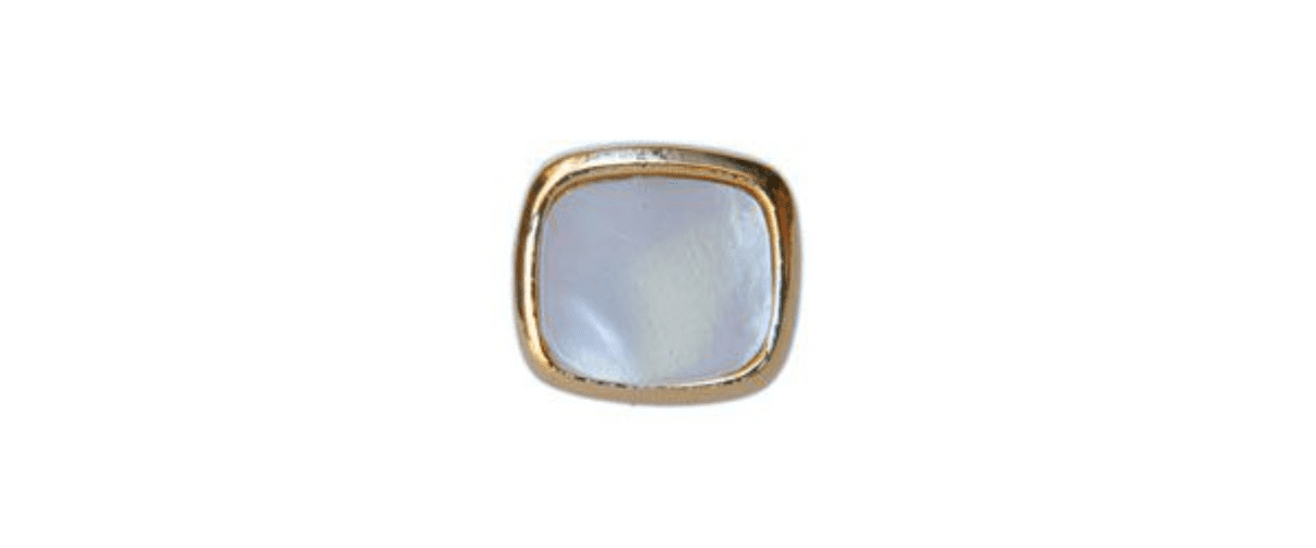 Tie Pin Gold Plated Cushion Shaped Mother Of Pearl Tie Tac