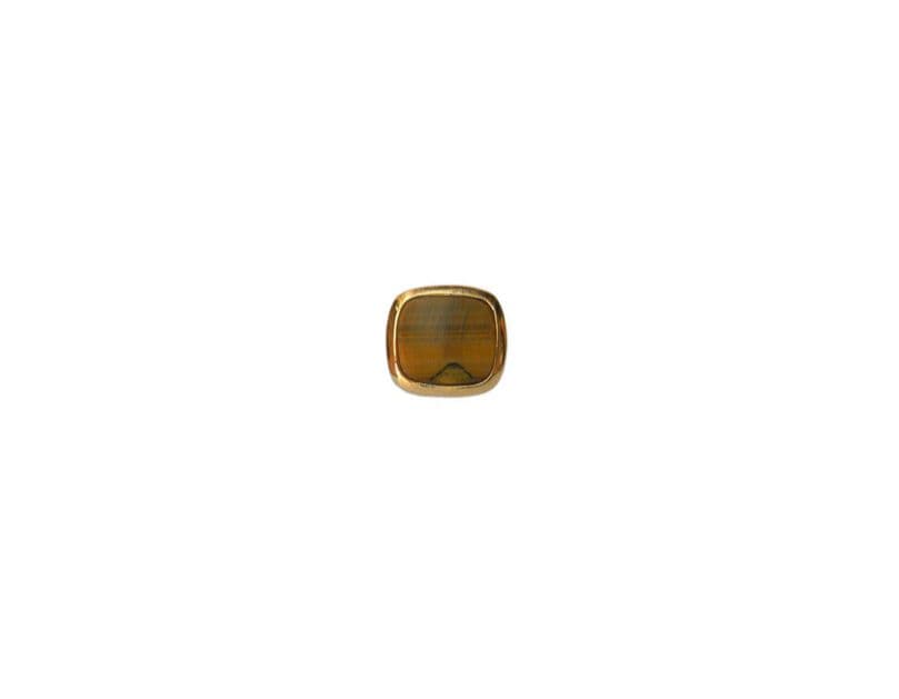 Tie Pin Gold Plated Cushion Shaped Tigers Eye Tie Tack