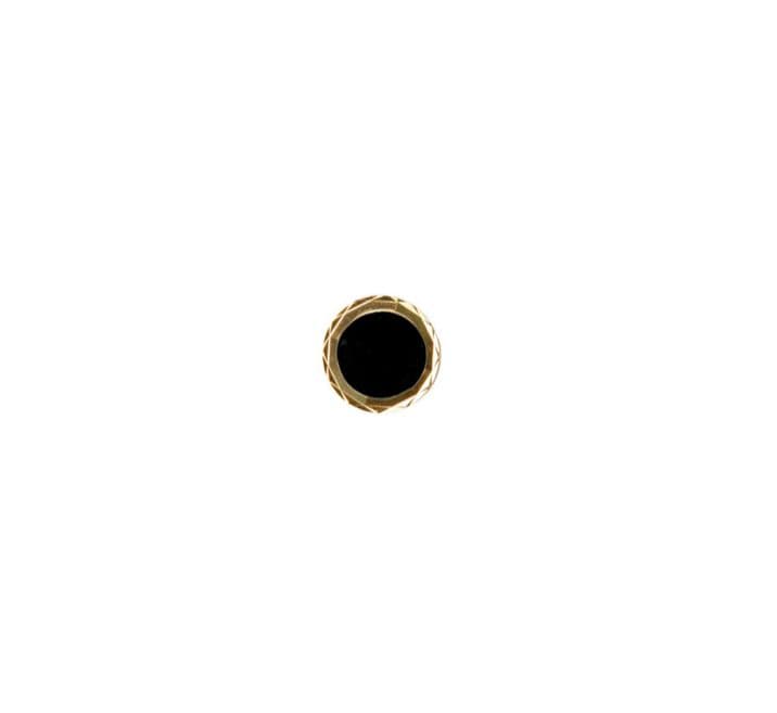 Tie Pin Gold Plated Round Black Onyx Tie Tac