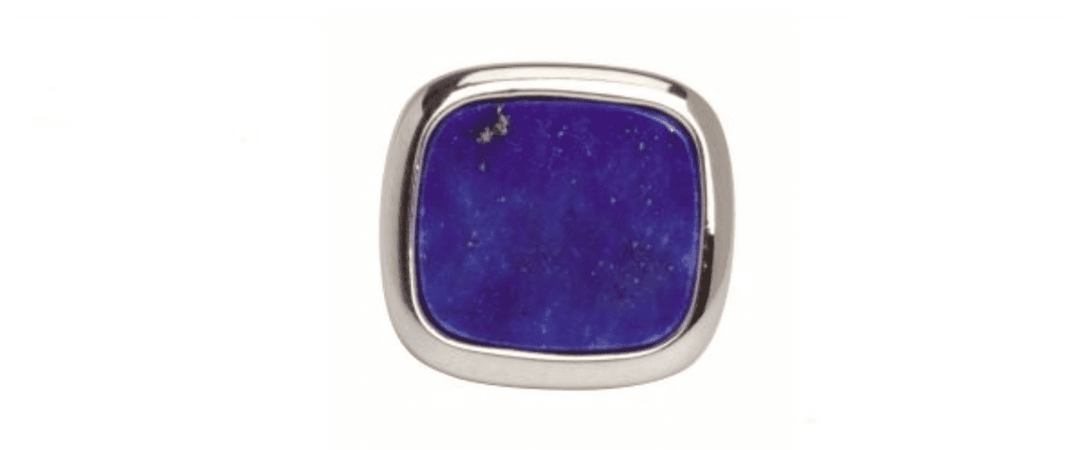 Tie Pin Silver Plated Cushion Shaped Blue Lapis Lazuli Tie Tac