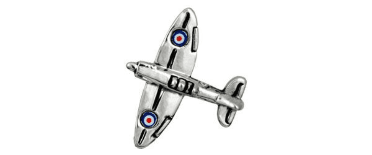 Tie Pin Silver Plated Spitfire Shaped Tie Tac