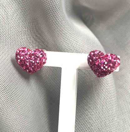 Tresor Paris heart shaped 10 mm pink stud earrings titanium