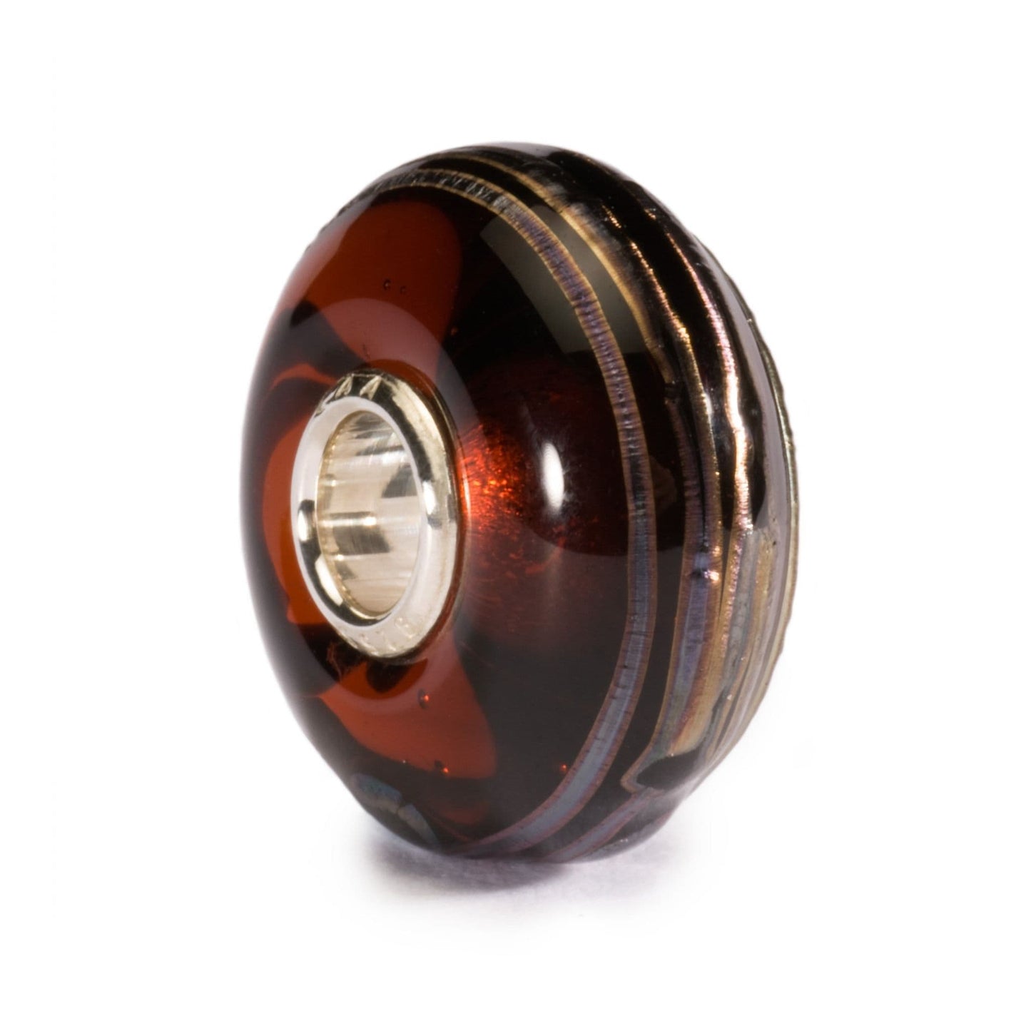 Trollbeads Golden Thread, Brown Glass Bead TGLBE-10259