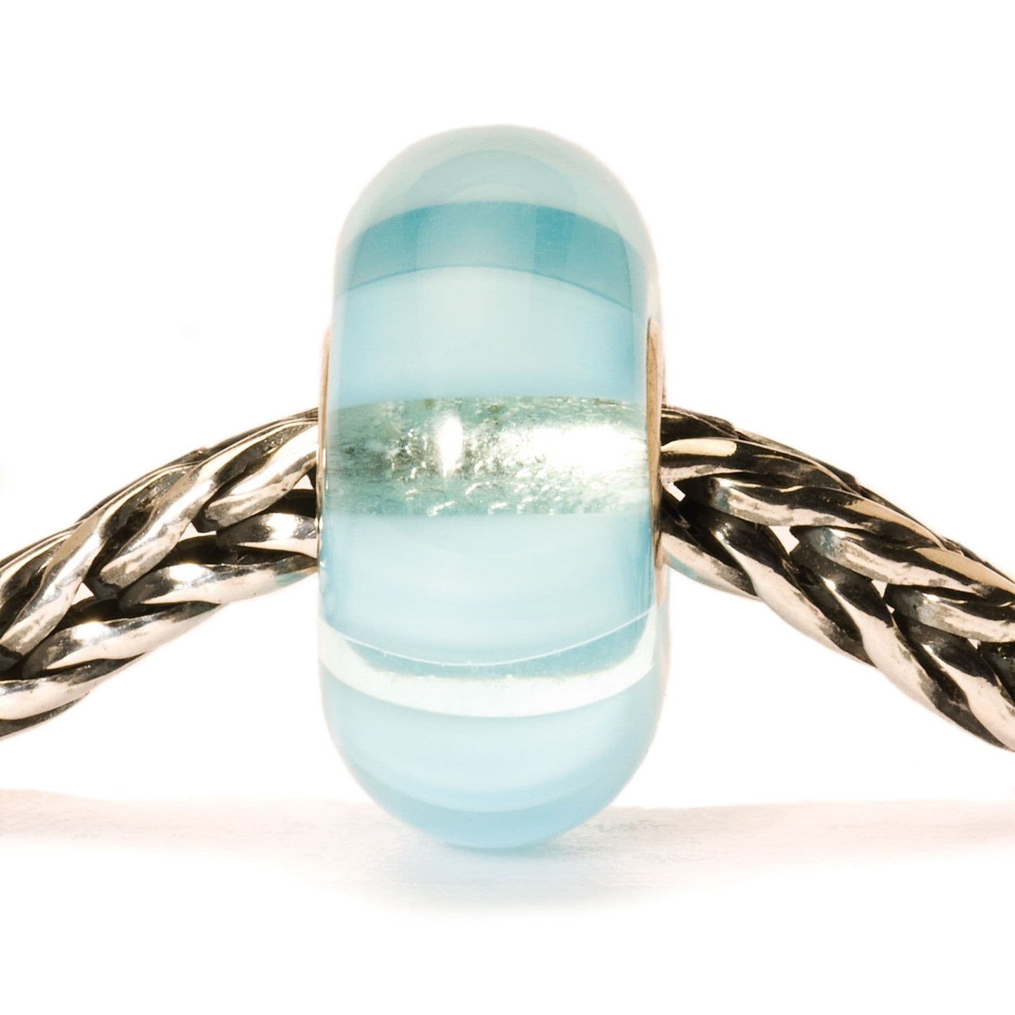 Trollbeads Light Blue Stripe Glass Bead TGLBE-10058