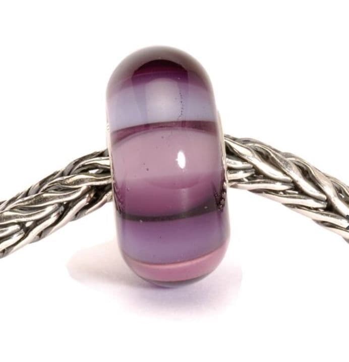Trollbeads Purple Stripes Glass Bead TGLBE-10043