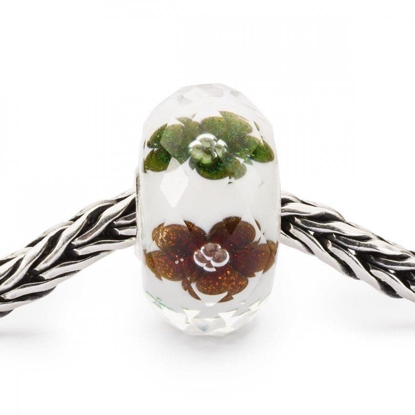 Trollbeads Snow Blossoms Glass Bead