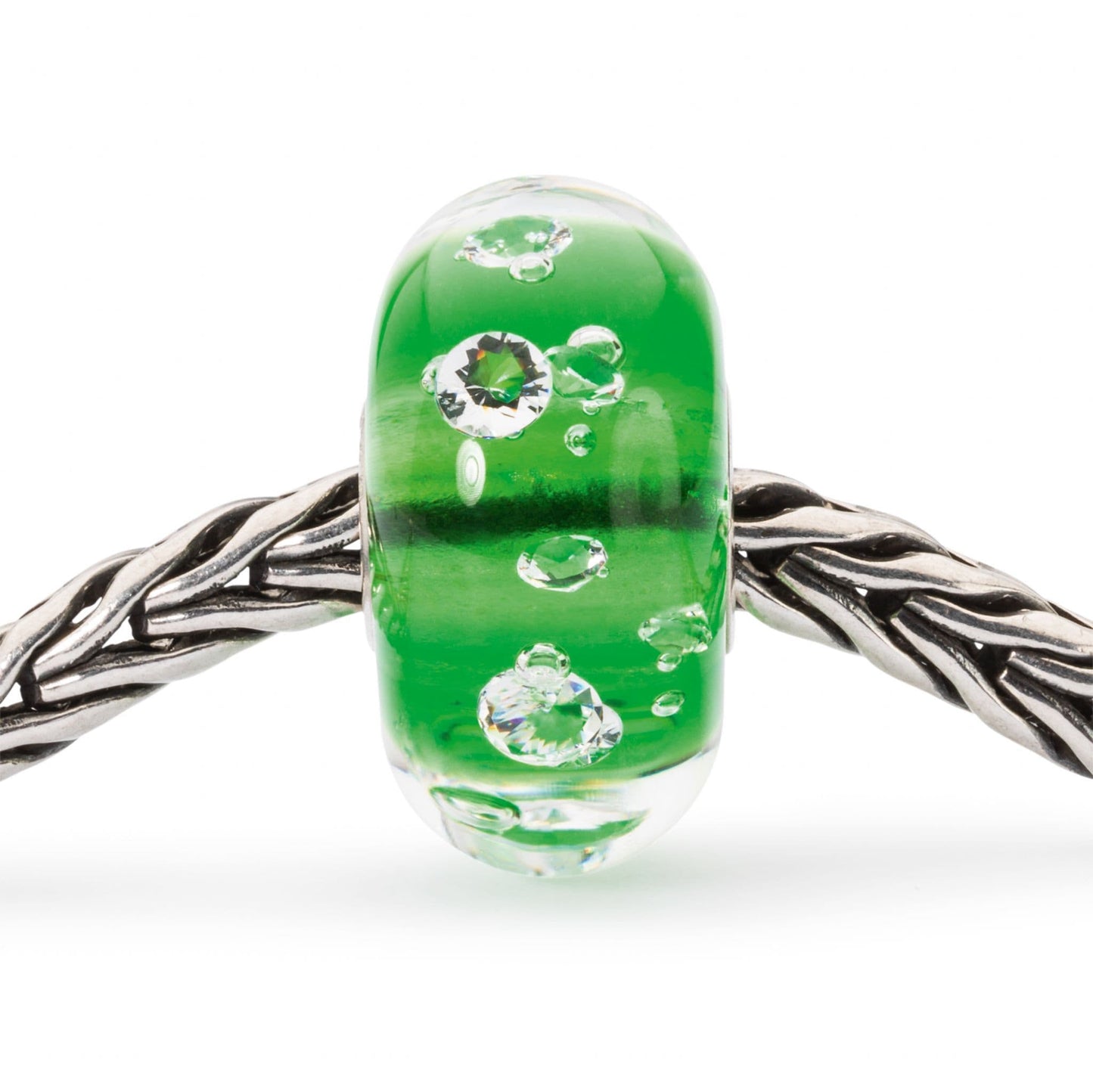 Trollbeads The Diamond Bead, Emerald Green Glass Bead TGLBE-00075