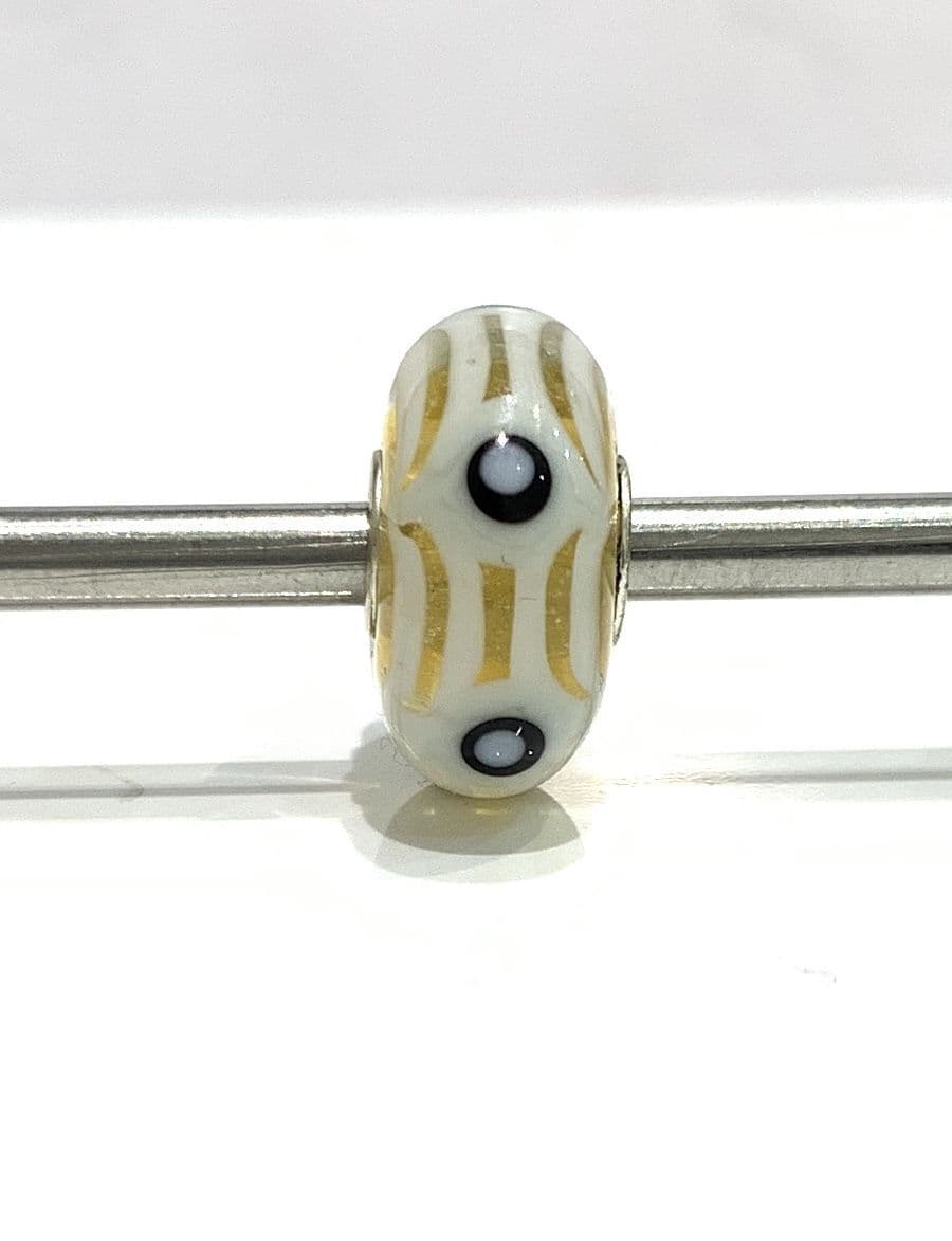 Trollbeads Unique White  And Clear Glass Bead