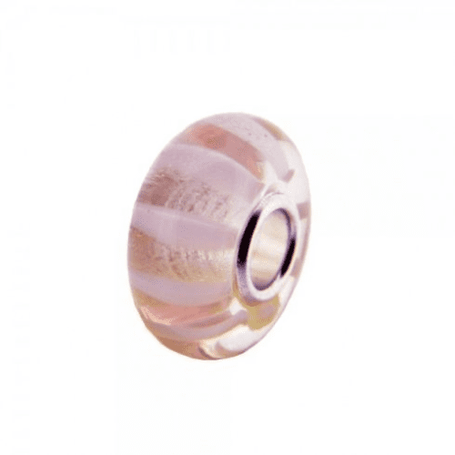 Trollbeads Universal Pink Stripe Glass Bead