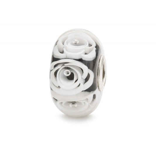 Trollbeads White Roses Bead TGLBE-30044