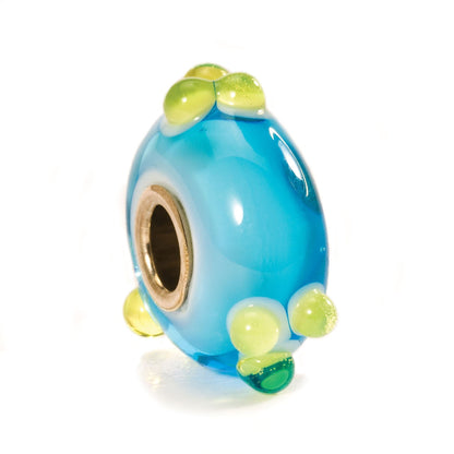 Turquoise Green Spring Bud Trollbeads Glass Bead TGLBE-10059