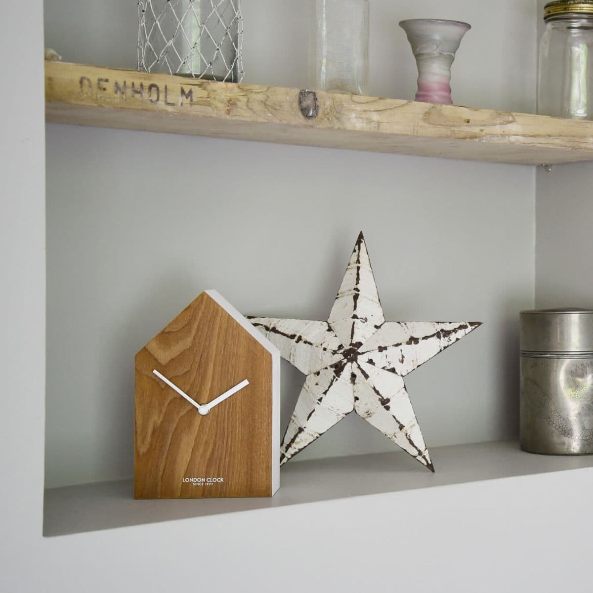 Trangular Clock 03144 Clock Triangular Shaped Light Brown Wooden London Clock Company ...