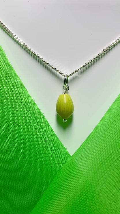 Lime Amethyst Necklace Sterling Silver