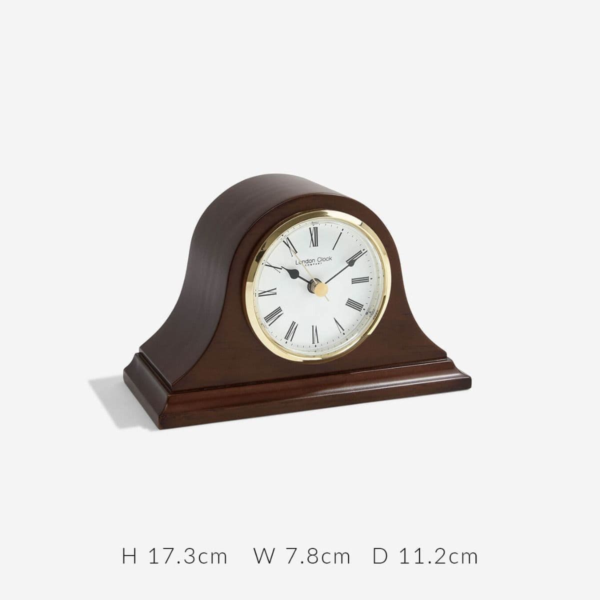 06432 Clock Napoleon Brown Dark Wood Mantle Clock London Clock Company
