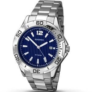 1170 Sekonda Men's Round  Blue Stainless Steel Bracelet Watch With Date Feature