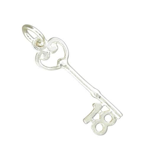 18th Birthday Key Sterling Silver Charm